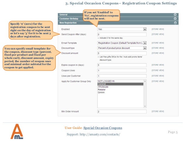 magento special occasion coupons